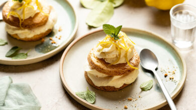 Mousse cheesecake, sablés bretons zestes de citron confit