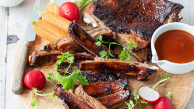 Ribs d’agneau caramélisés sauce BBQ