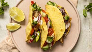 Tacos de la mer légumes croustillants