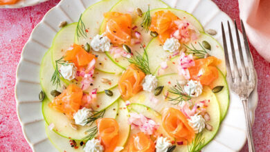 Carpaccio pommes vertes saumon fumé