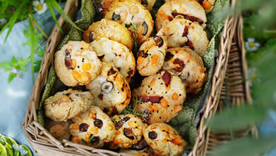 Cookies salés 2 versions Comté noisettes - Mimolette lardons