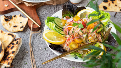 Salade bassamoise d’attiéké, thon maquereau