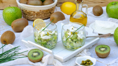 Tartare kiwi, pomme chèvre frais