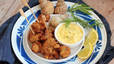 Bulots panés béarnaise