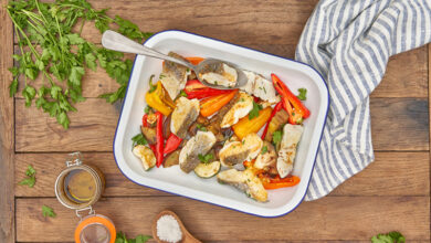 Merlu plancha légumes grillés