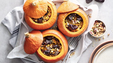 Potimarron farci Pruneaux d’Agen fruits secs