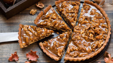 Tarte caramel et noix