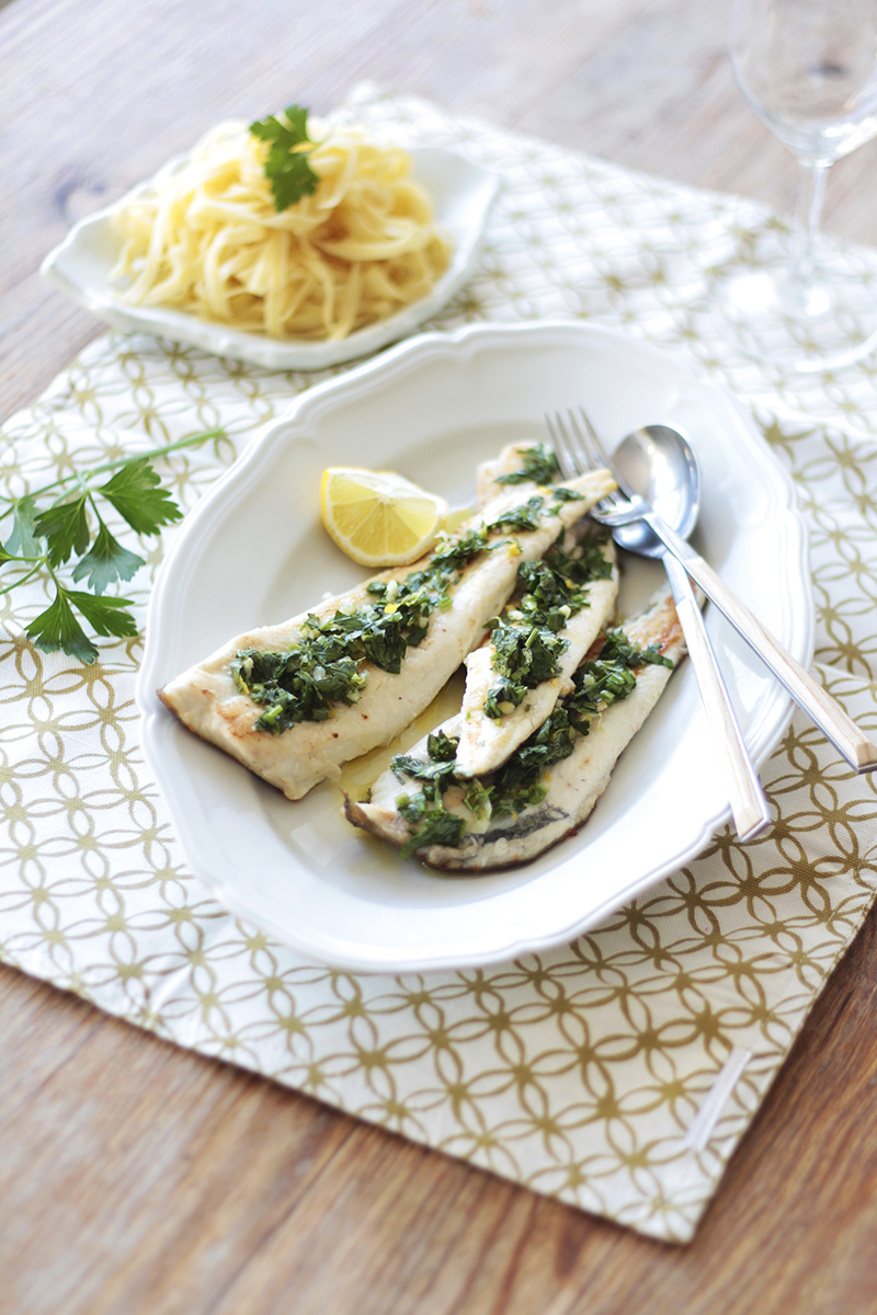 Carrelet doré gremolata