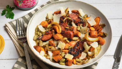 Chorizo grillé flageolets, carottes parmesan