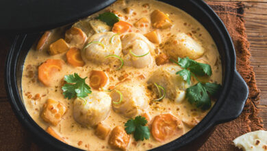 Curry noix de Saint-Jacques lait de coco