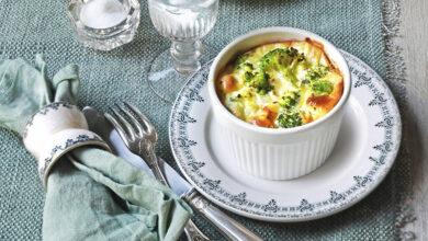 Petits flans brocolis carré frais