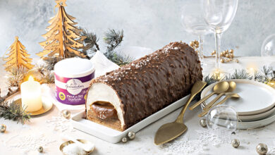 Bûche praliné noisette Fleur de sel Le Guérandais