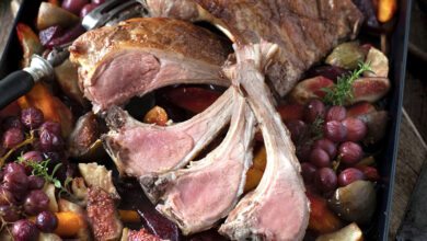 Carré d’agneau raisins et figues