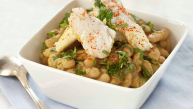 Cocotte de lotte Haricots Tarbais coriandre