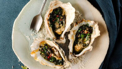 Huîtres gratinées persillade parmesan