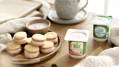 Macarons fourrés yaourt fruits rouges