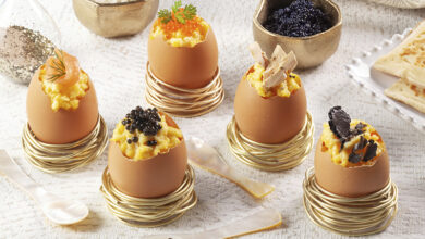 Œufs brouillés habits de fêtes