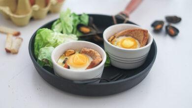 Œufs cocotte Moules de bouchot Baie du Mont-Saint-Michel