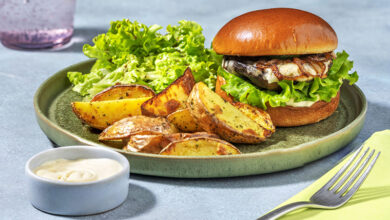 Burger veggie : portobello glacé balsamique