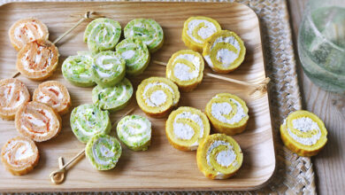 Petits roulés trois fromages