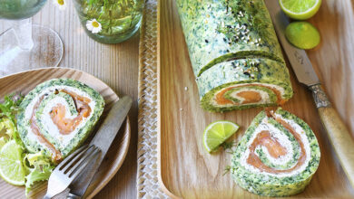 Roulé truite fumée fromage frais