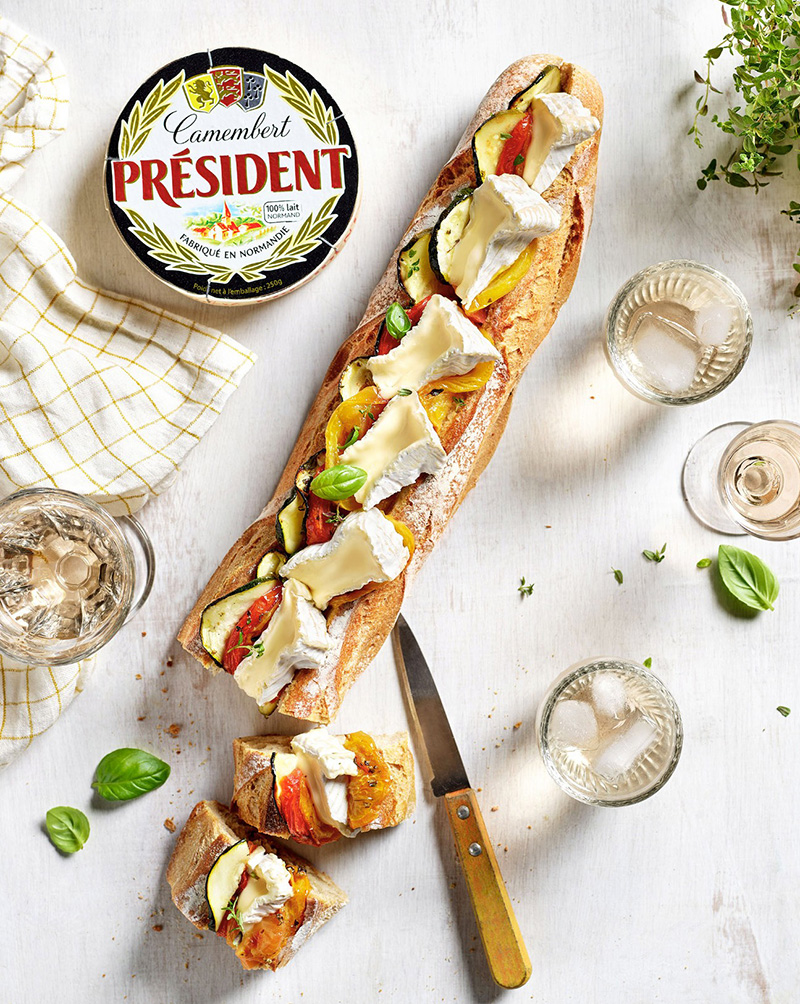 Baguette à Partager camembert tian de légumes