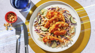 Salade ultra-express poulet laqué