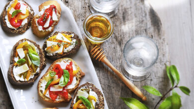 Tartines fromagères trio de poivrons