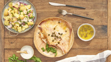 Aile de raie câpres à la plancha