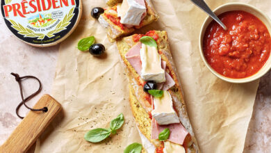 Baguette à Partager camembert façon pizza