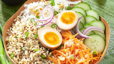 Bowl Quinoa Gourmand, légumes œufs Tamago