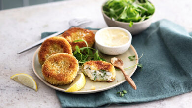 Croquettes de poisson légumes, mayonnaise raifort