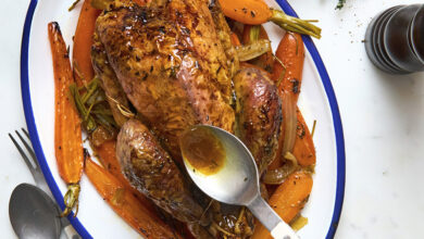 Pintade Française rôtie carottes au miel