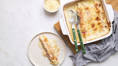 Gratin d’asperges jambon