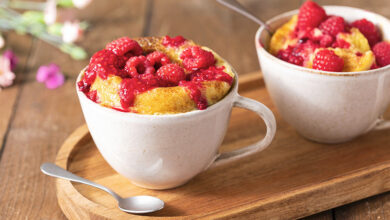 Mug cake framboises