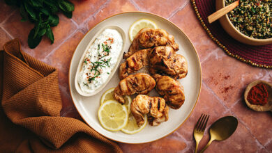 Râbles de lapin chawarma, taboulé libanais