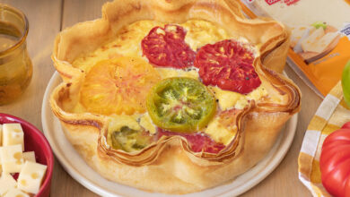 Tarte tomates multicolores fromage Dégustation Entremont