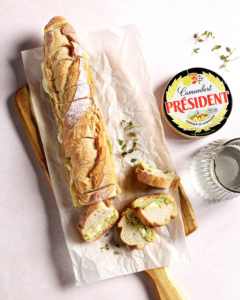 Baguette à partager camembert façon préfou
