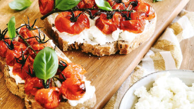 Bruschettas tomates confites Brocciu AOP