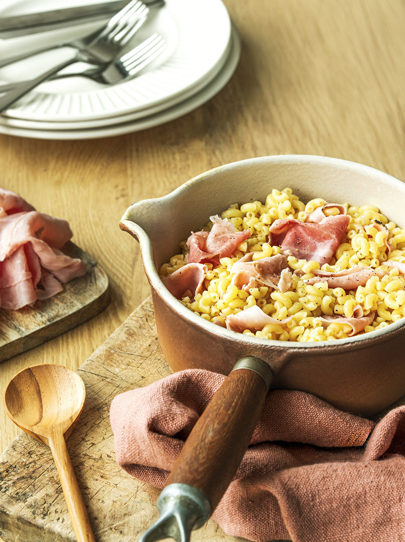 Coquillettes jambon-beurre Comté