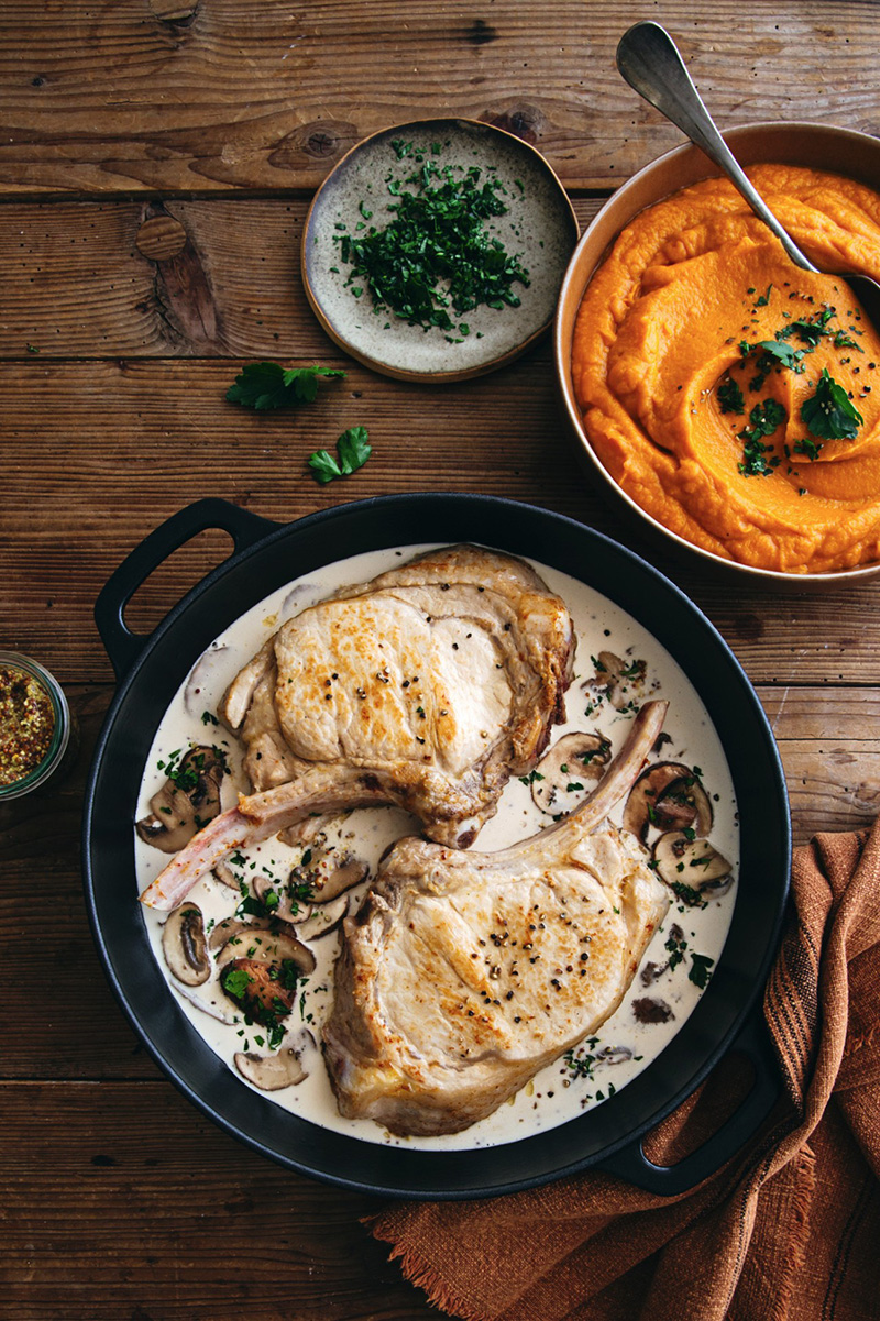 Côte de veau champignons