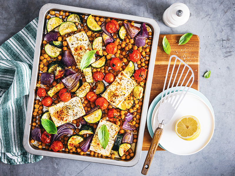 Feta rôtie légumes