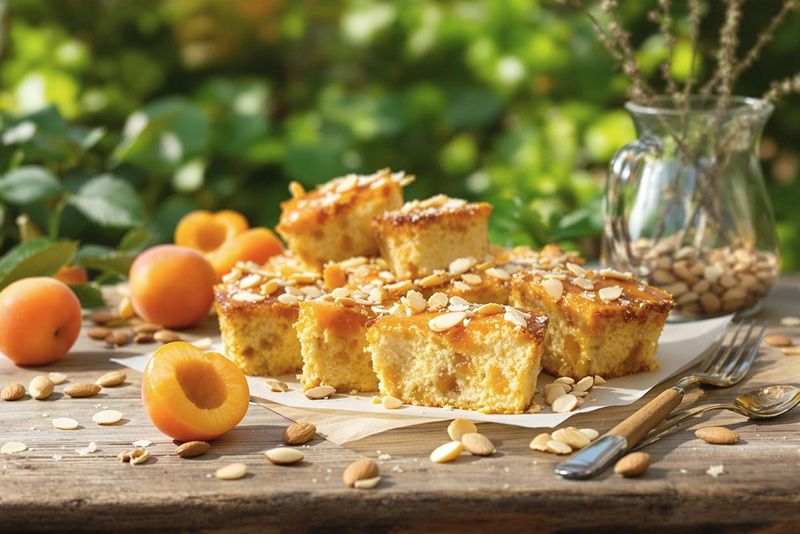 Gâteau moelleux abricots amandes