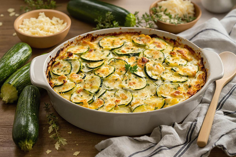 Gratin de courgettes béchamel à l’emmental