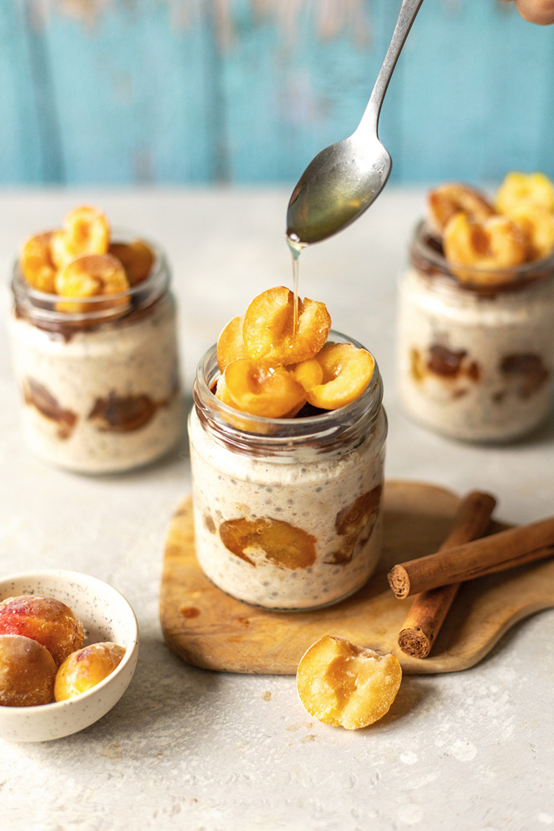 Overnight Oats Mirabelles de Lorraine IGP coque en chocolat