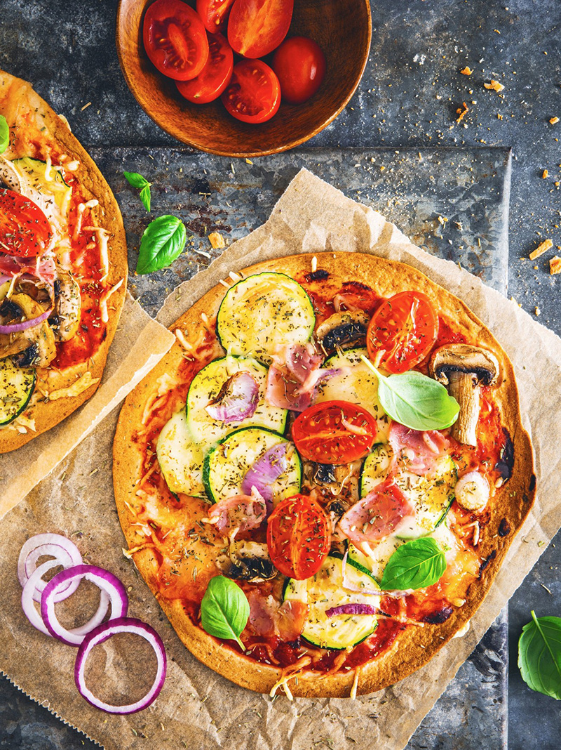 Pizza tortilla légumes