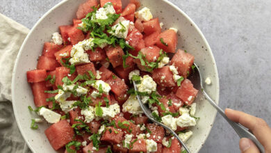 Salade feta pastèque