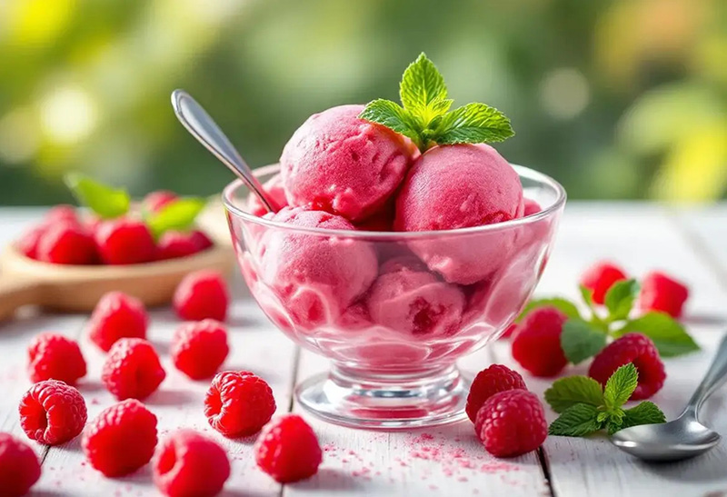 Sorbet onctueux framboise