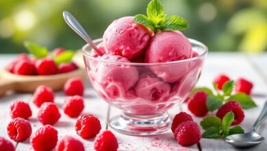 Sorbet onctueux framboise