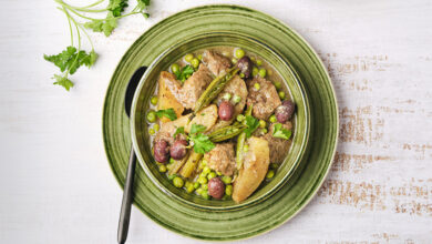 Tajine d’agneau fenouil, petits pois pommes de terre